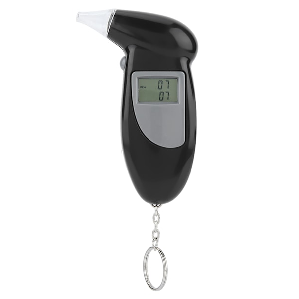 Digital LCD-skärm Alkohol Breath Tester Bärbar Nyckelring Breath Analyzer 20st Munstycke