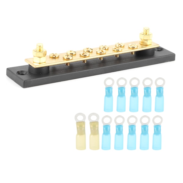 Integreret samleskinne Board Dual Rad 10 Position M6 Terminal Stud 150A DC 48V til Lastbil Bil Yacht Båd