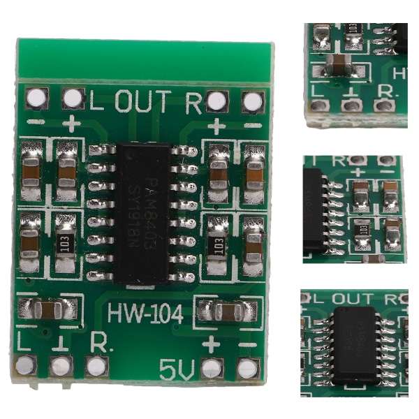 TIMH PAM8403 Micro Digital Power Amplifier Board 2x3W Klass D förstärkarmodul USB driven 2,5‑5V