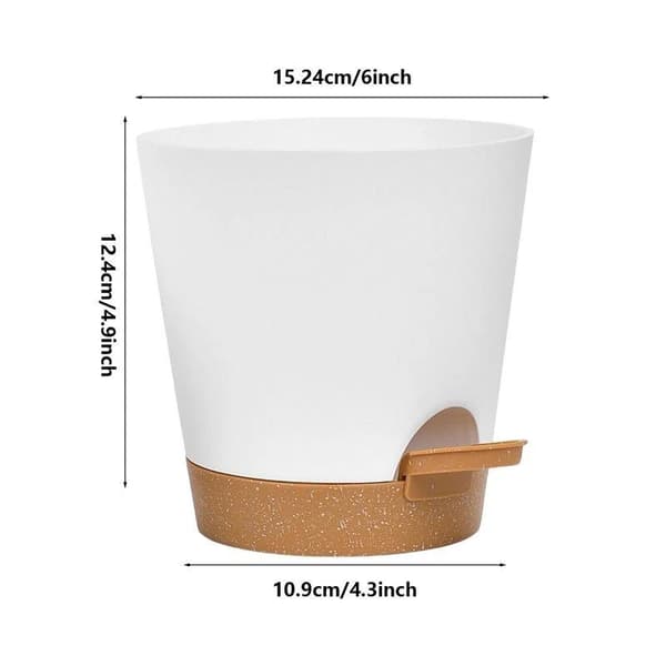 5-pakning Selvvanende Potte / Selv-vanning / Blomstervanner Hvit White 5-Pack