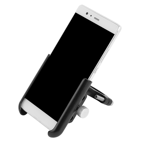 Mobiltelefonhållare 0,7-1,4 tum i diameter Ställfäste i aluminiumlegering Universal för motorcykelcykel Svart