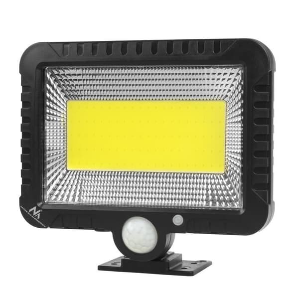 (Svart) Solcelle-lyskaster LED-lampe med bevegelsessensor IP44 5W 400lm 6000K Kaldhvit MCE438