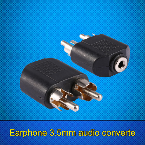 3,5 mm hona stereouttag till dubbla 2 RCA Phono hane F/M Splitter Adapter Converter++