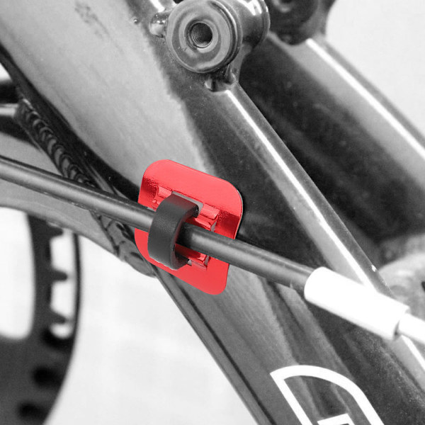 CANSUCC 4 stk. Cykelbremsekabelrørguide Skifteradapter Cykelramme C-spænde (rød)