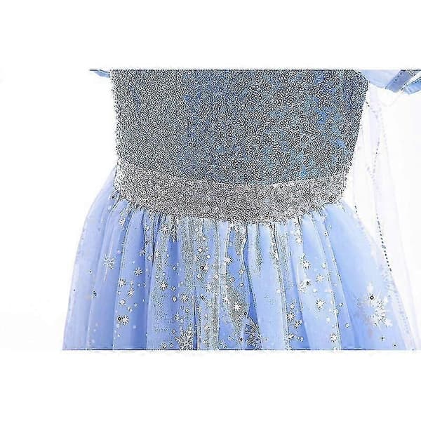 Jenters sommerkjoler Prinsesse Elsa Cosplay Bursdagsfestkjoler 130