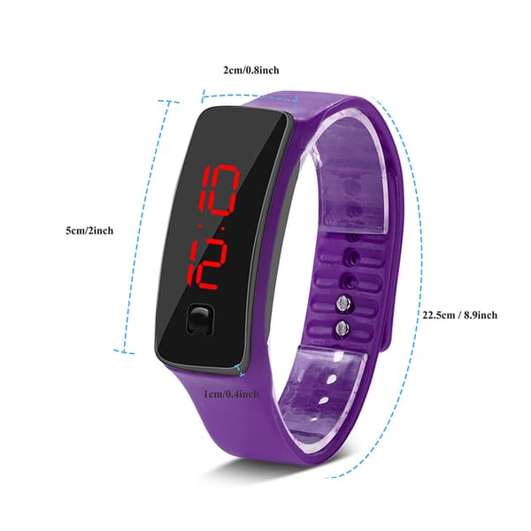【BEMS】LED-klocka Sport Silikonrem Digital 12-timmars urtavla Elektronisk display Armbandsur