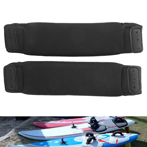 Musta Kiteboard- ja Kitesurfing-laudan jalkahihnat, korvaavat surfaukseen