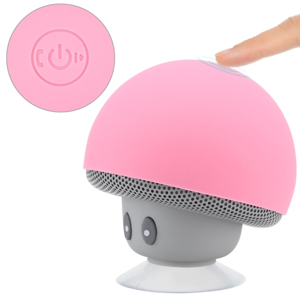 Mini Bluetooth trådløs bærbar sopphøyttaler subwoofer med sugekoppfunksjon (rosa)++