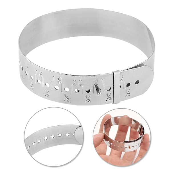 Justerbar armbandsmätare i rostfritt stål för smyckestillverkning