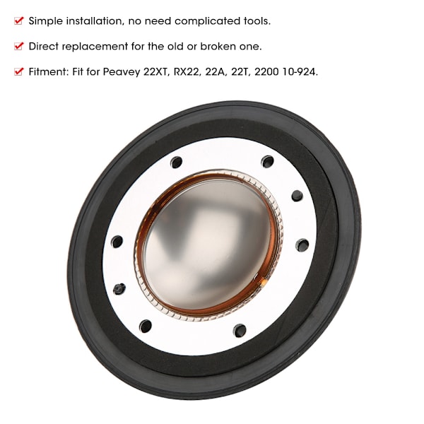 Diskantmembran 10-924, erstatningshøyttalertilbehør for Peavey 22XT RX22 22A 22T