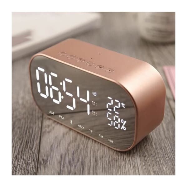 Bluetooth-klockradio FM-högtalare med termometer och handsfree-funktion[BEMS]