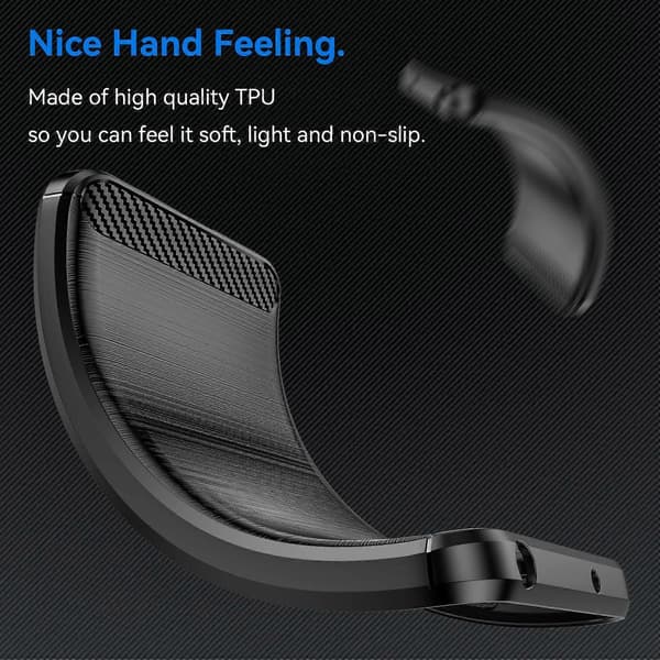 TPU-etui med børstet tekstur Sort Black For HMD Fusion