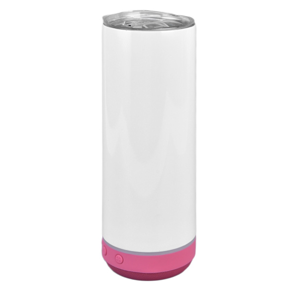 Bærbar Bluetooth Højttaler Kop - 20oz Rustfrit Stål Sublimerings Musik Isoleret Flaske (Rød)