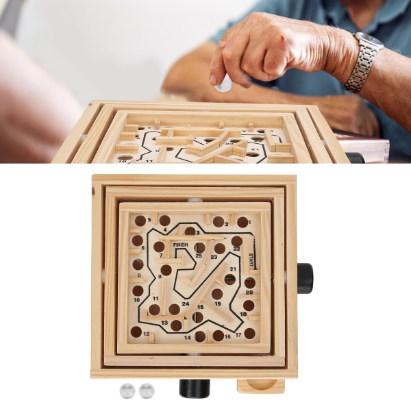 TIMH:n puinen labyrinttipalapeli lelu tasapainottaa lautapöytäsokkelopeli Estä vanhusten dementia