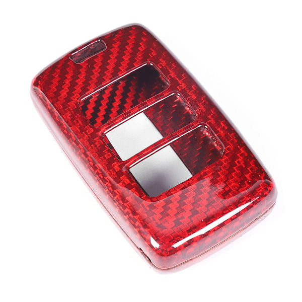 Carbon Fiber Key Shell Case Cover Trim Biltillbehör Röd Passar för Jaguar E PACE