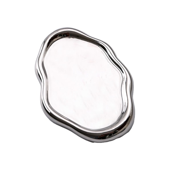 TIMH Smycketallrik Keramik Blank Utseende Enkel Modern Snygg förvaringsbricka för hem Present Silver Oval