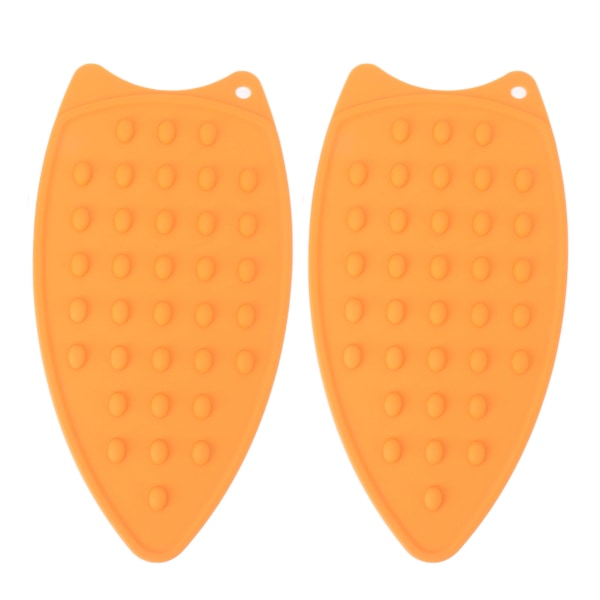 BEMS 2Pcs Silicone Iron Rest Pad Durable Impact Resistant Heat Resistant Iron Mat for Ironing Boards Irons Orange