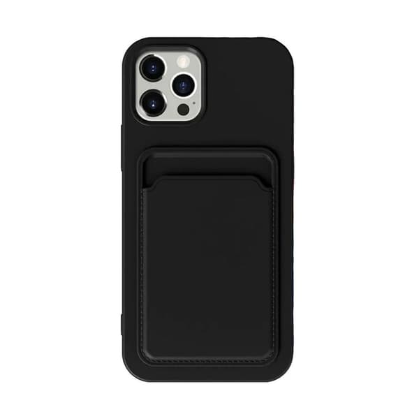 iPhone 13 silikondeksel med kortholder - Svart