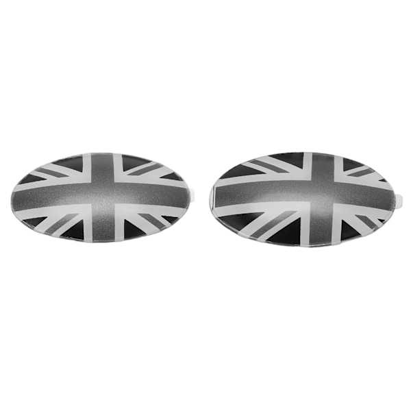 1 Par Vänster Höger Grå Union Jack Växelspaksknopp Trim Badge Covers Ersättning för Cooper F54 F55 F56 F57 F60