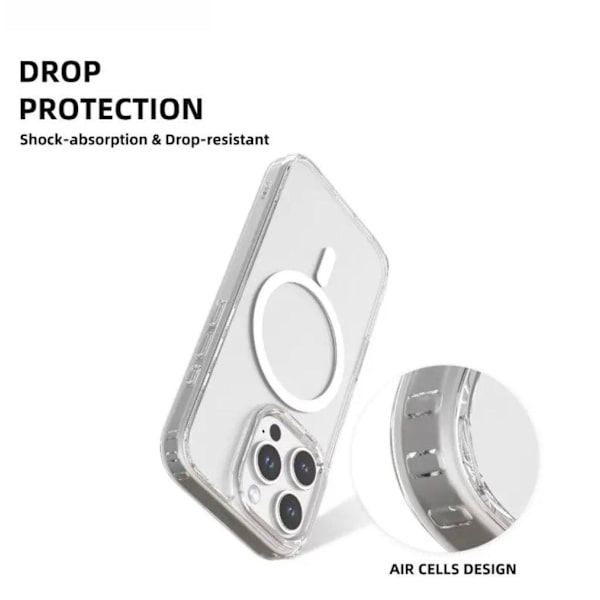 【BEMS】Compatible with iPhone 16 Pro Max Case Transparent MagSafe - Full-coverage shockproof protection