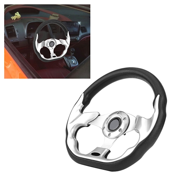 320mm Senaste kolfiber racing styrmodifiering Mini drifting ratt (Silver)