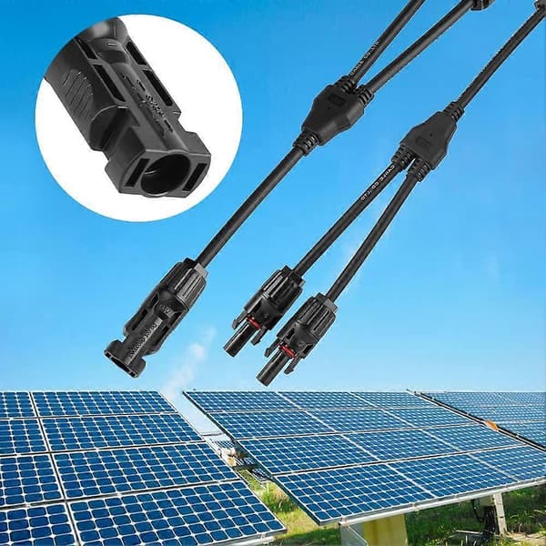 Solcelleforbindelse, MC4-stik, PV-stik, solcelleforbindelse, han/hun solpanelkabelstik, vandtæt forsegling, kompatibel med solcellefotovoltaik