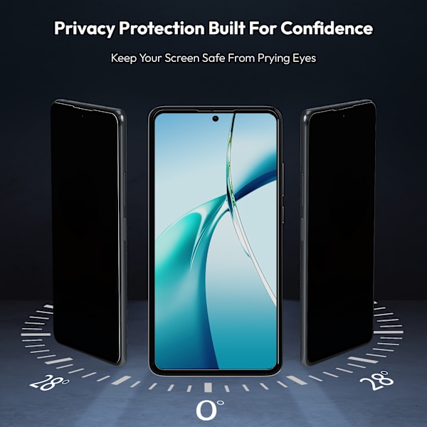 【BEMS】2-Pack OnePlus CE4 Lite 5G Privacy Screen Protector & 2-Pack Lens Protector - Tempered Glass | [Automatic Installation] - Bubble-Free