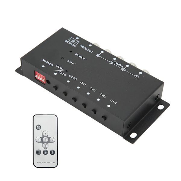 Mobil Digital Video Splitter 4 Kanal Mini Video Splitter 720P for busser Tankbiler Båter Yachter