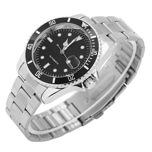 Winner Herre Automatisk Mekanisk Ur Rustfrit Stål Armbånd Ur Sort