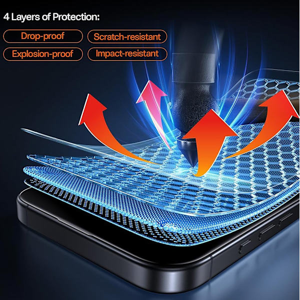 【BEMS】Compatible with iPhone 17 Glass Protector 0.3mm Thin Premium Protection