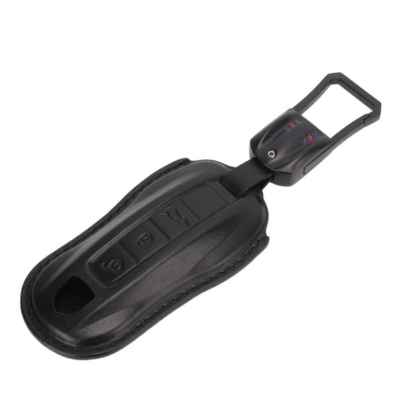 【BEMS】Bilnøgleetui i koskind Nøglering Shell Protector Erstatning Kompatibel med Cayenne Coupe 911 Panamera Taycan