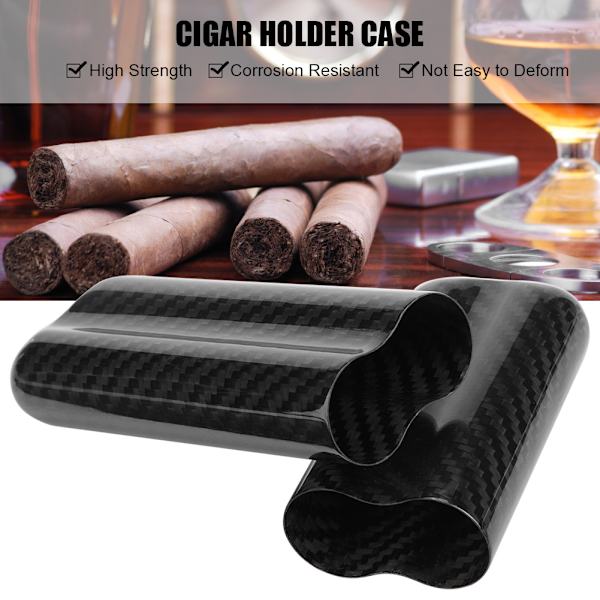 Cigarholder i kulfiberetui Humidors 2-rørs cigaropbevaringsboks Rejseetui