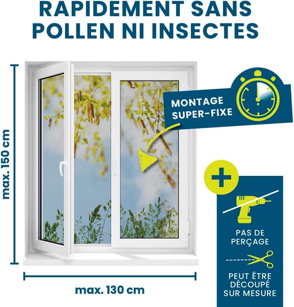 【BEMS】Innovative Magnetic Fastener Compatible with Mosquito Net, Max Size 150 x 130 cm, with 12 Magnets [Anthracite] light black
