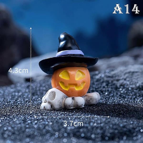 Søde Halloween Mikro Landskab Miniaturefigurer Harpiks Håndværk Mini Fe Havepynt Sød Græskar Spøgelse Dekoration A14