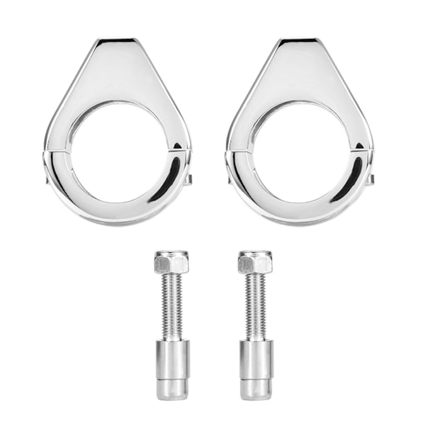Aluminiumlegering Motorcykel Modifierad Blinkers Ljusfäste 41mm Gaffelklämmor Silver