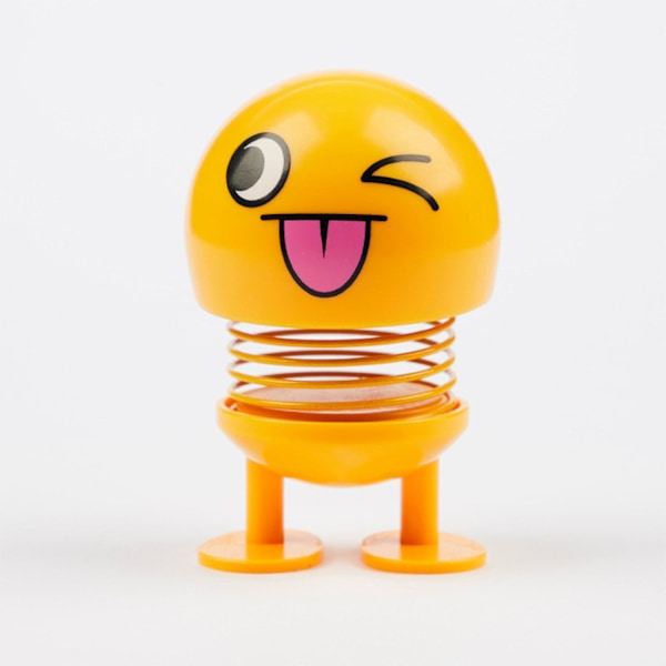 Kevät-Bobblehead-lelu, söpö kasvo, vähentää ajamisen väsymystä, tunteellinen nukke, koriste autoon, toimistoon, työpöydälle, tyyppi 3