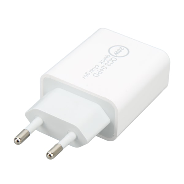 20W QC3.0 PD Hurtiglader Dobbelt Port Hurtigopladningshastighed Oplader til Dji Avata AC 100‑240V Hvid EU Stik 85x43x24mm