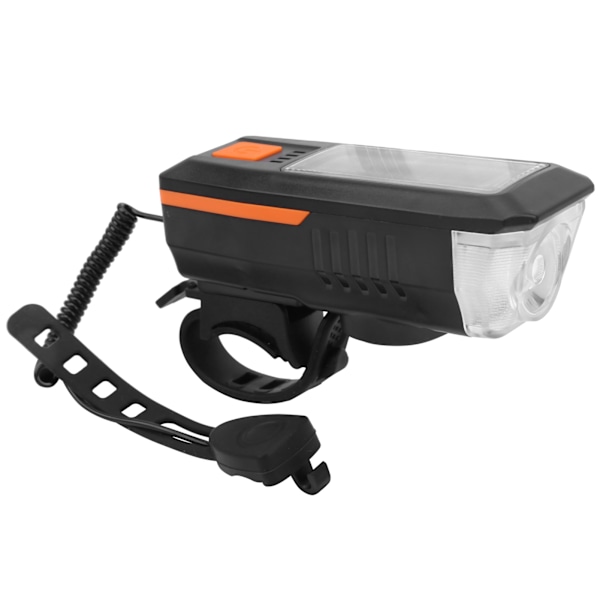 Sykkellys med solenergi, nattlys, USB-ladbart, for utendørs sykling (oransje)