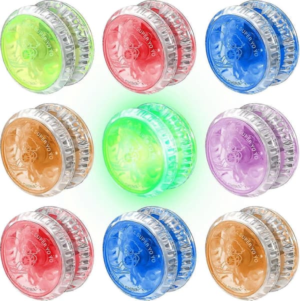 9 stk. LED-lys Yoyo Responsiv Kulelager Yoyo Plast Responsiv