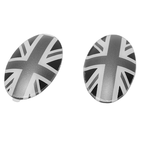 1 Par Vänster Höger Grå Union Jack Växelspaksknopp Trim Badge Covers Ersättning för Cooper F54 F55 F56 F57 F60