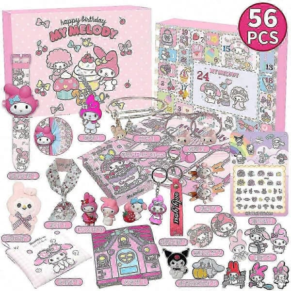Jul Adventskalender Melody Blind Box - Tecknade Alver & Super Mario Partyleksaksprydnad StellaLo GL 60