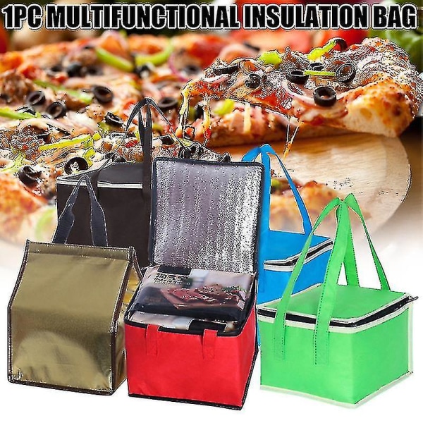 1 stk Pizzaleveringspose Isolert Takeaway Matoppbevaring Aluminiumsfolie Fresh Bag Størrelse: 10 tommer (35*35*22) / farge: Kaffe