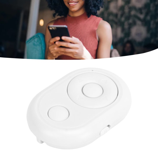 Kamera Fjernbetjening Trådløs Bluetooth Mobiltelefon Lukker Fjernbetjening Selfie Button Clicker Hvid /