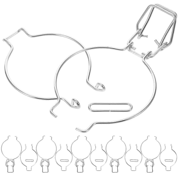Glasbehållare Fästspänne Rostfritt Stål Kompatibel medseglade Burkar Enknappsmanövrering 10 st Silver Silver 14.00X7.70X2.00CM