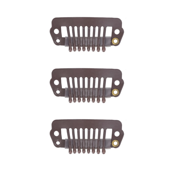 50 kpl 8 kärkeä 8 hammasnapsautuskampa peruukkikiinnikkeet ruostumattomasta teräksestä tehdyt kumipidikkeet hiustenpidennysperuukkeihin Tummanruskea ++/
