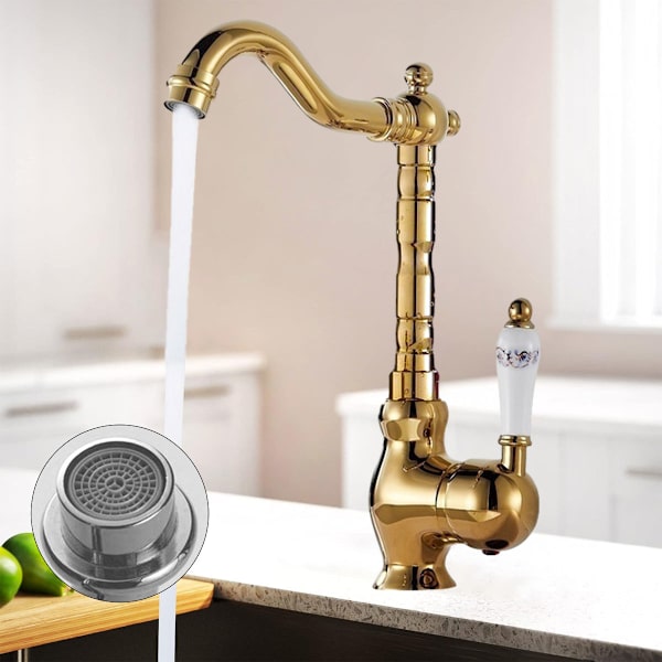 1 pc. retro faucet - gold - high style - ceramic handle