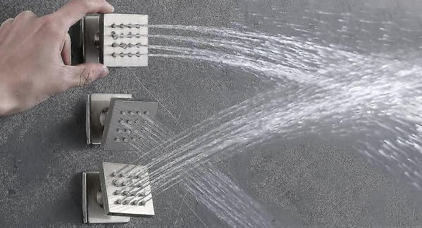 Dusjhode for midje og kropp, massasje, roterbart dusjhode, 7*5,5*6,5 cm (matt svart, 4-pakning) nytt
