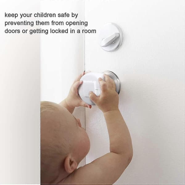 4-pack säkerhetsskydd för barn, barnsäkra dörrknoppsskydd, säkerhetsskydd för dörrknopp med låsbar design för baby