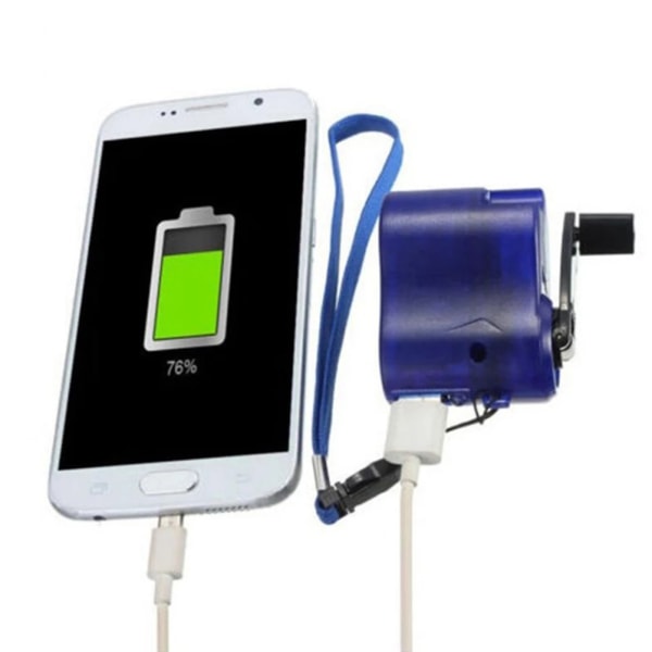 USB håndsveiv telefon nødlader bærbar MP4 mobiltelefon lader utendørs manuell strømforsyning++