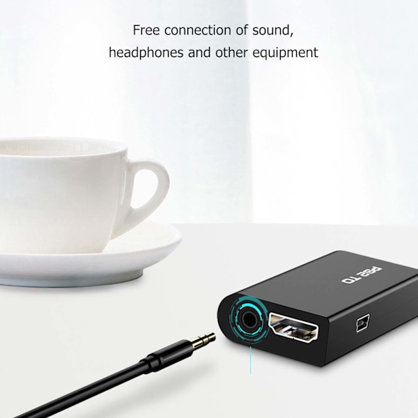 for PS2 til HD Multimedia Interface Konverter 1080P Plug and Play for PS2 Konverter Adapter for HD TV-er Monitorer Projektorer